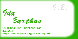 ida barthos business card